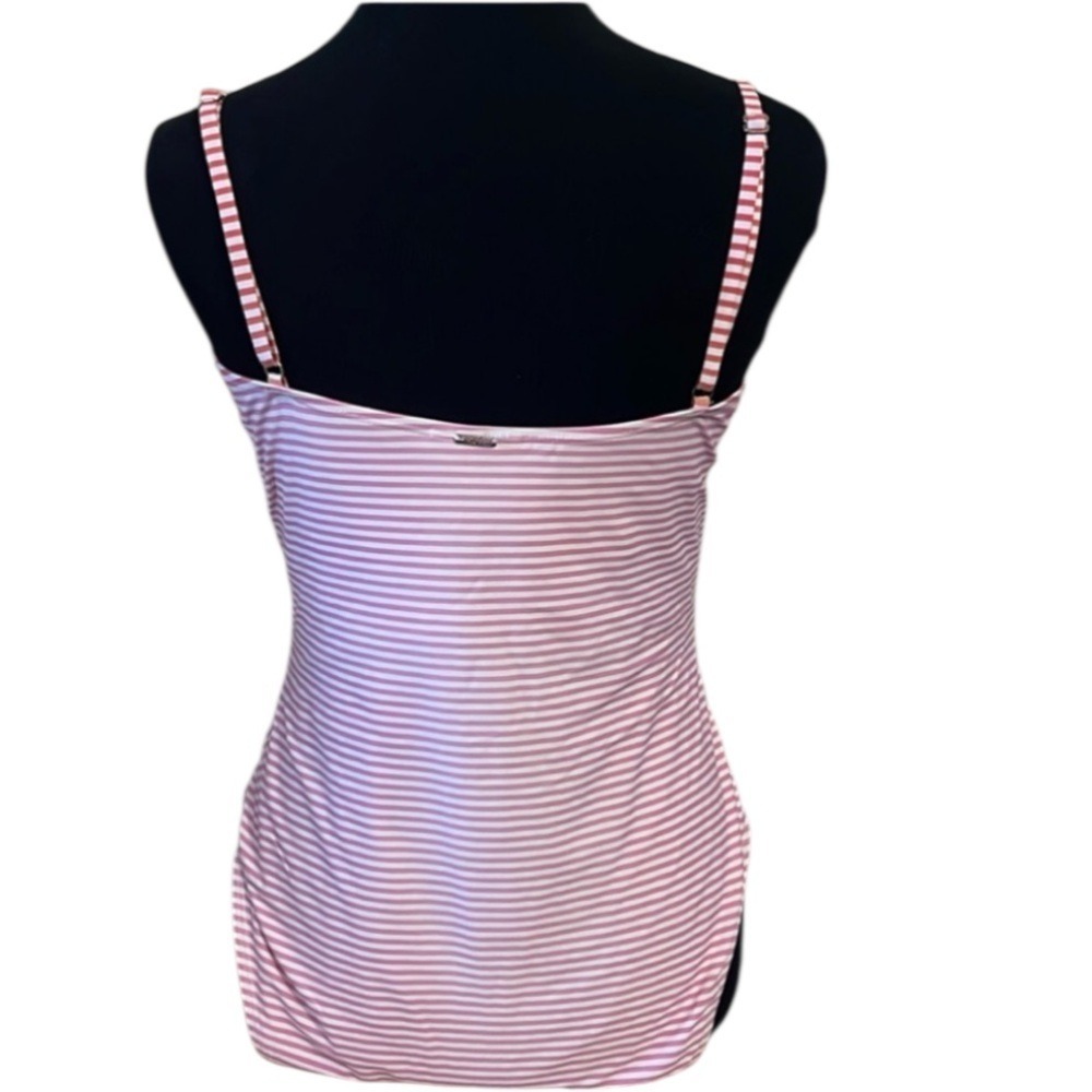 Anne Cole Womens Pink White Striped One Piece Swimsuit Adjustable Straps Size 16 - Picture 5 of 5